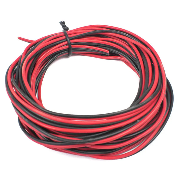 28 AWG Single Strand 2 Wire Ribbon Cable 5 Meter (Red & Black) 1/0.35mm Miragegrove