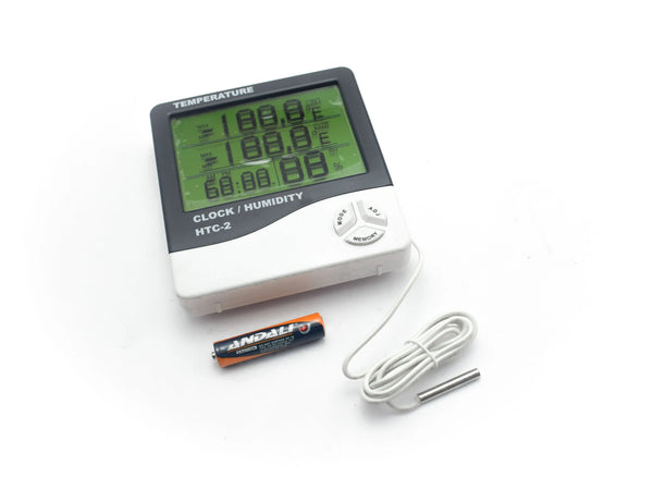 HTC-2 Temperature & Humidity Meter with Digital Clock Miragegrove