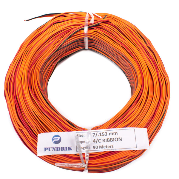 25 AWG Multi Strand 4 Wire Ribbon Cable 7/0.153mm (90 Meter) - MirageGrove