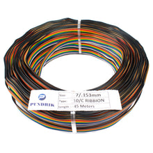 25 AWG Multi Colour Multi Strand 10-Wire Ribbon Cable 45 Meter (7/0.153) - MirageGrove