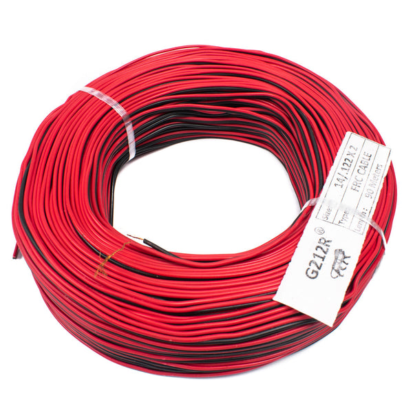 25 AWG Multi Strand 2 Wire Ribbon Cable 90 Meter (Red & Black) 14/0.122mm