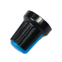 Black & Blue Plastic Knob for 6mm Knurled Shaft Potentiometer Miragegrove