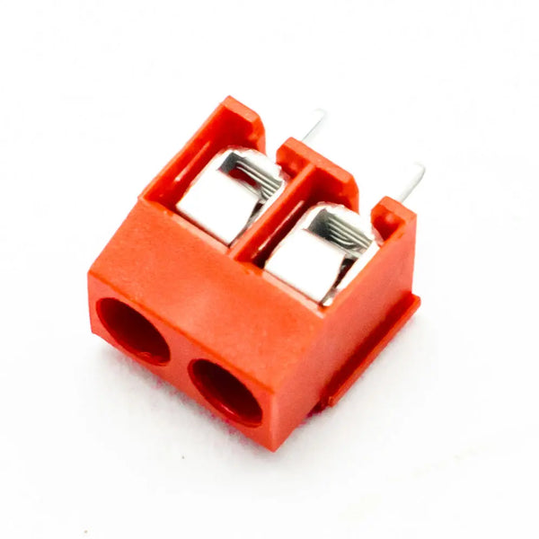 2 Pin Screw Type PCB Terminal Block - 5mm Pitch RED Miragegrove