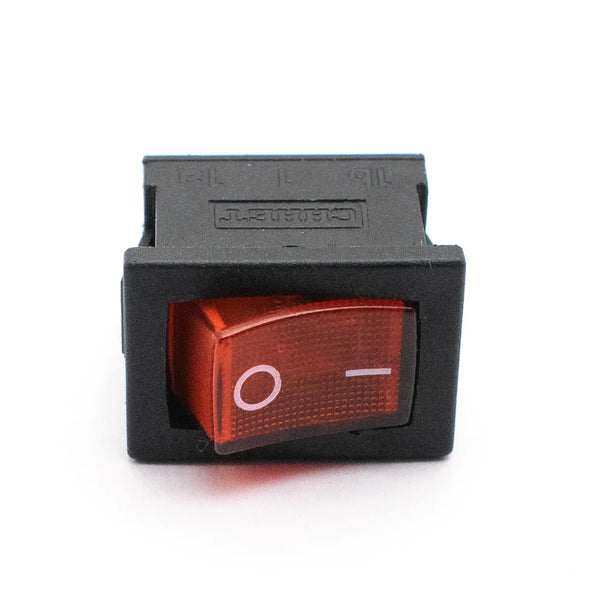 6A 250V SPST ON-OFF Rocker Switch 3 Pin with Red Light Miragegrove