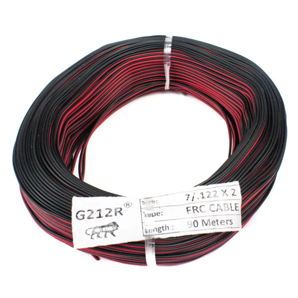 27 AWG Multi Strand 2 Wire Ribbon Cable 90 Meter (Red & Black) 7/0.122mm Miragegrove