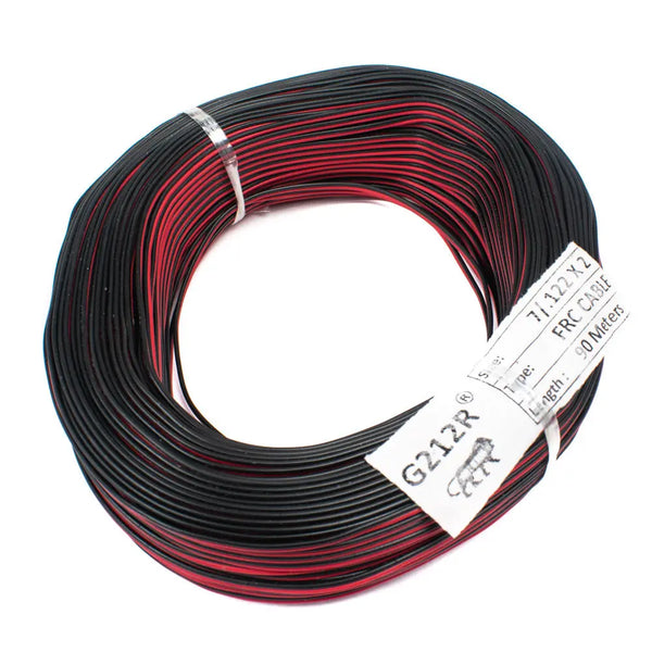 27 AWG Multi Strand 2 Wire Ribbon Cable 90 Meter (Red & Black) 7/0.122mm Miragegrove