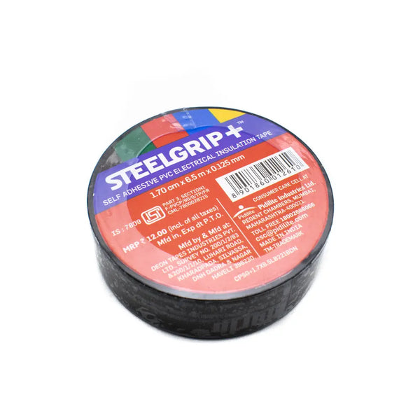 Pidilite Steelgrip+ Self Adhesive PVC Electrical Insulation Tape (Black) Miragegrove