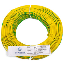 22 AWG Multi Strand 2 Wire Ribbon Cable 90 Meter (Yellow & Green) 14/0.173