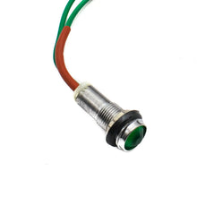 10mm AC Green Power Indicator Light with Wire and Metal Body Miragegrove