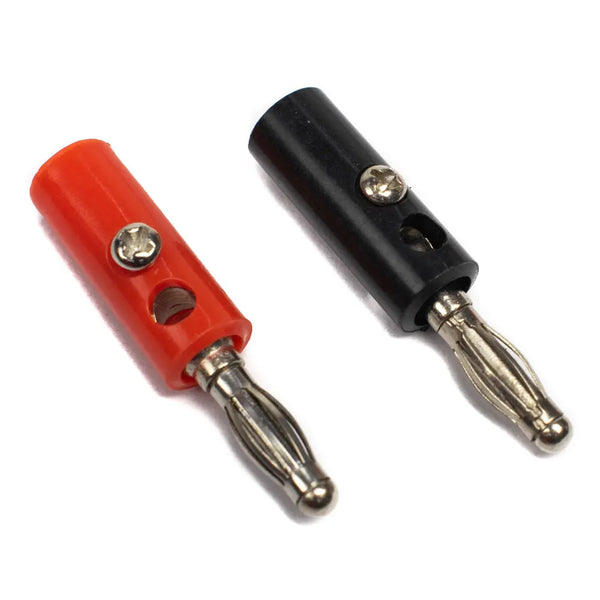 Banana Plug Connector Pair (RED + BLACK) 4mm.