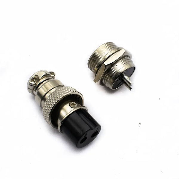 2 Pin GX-16 Aviation Connector Plug Male to Female Pair Miragegrove