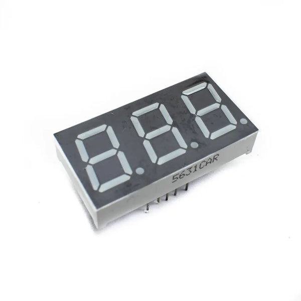 0.56 inch 3 Digit Seven Segment Display - Green (Common Anode) Miragegrove