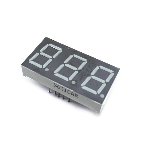 0.56 inch 3 Digit Seven Segment Display- Green (Common Cathode) Miragegrove