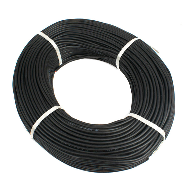 25 AWG Multi Strand 2 Wire PVC Round Sheathed Cable 90 Meter (Black) 14/0.120mm - MirageGrove