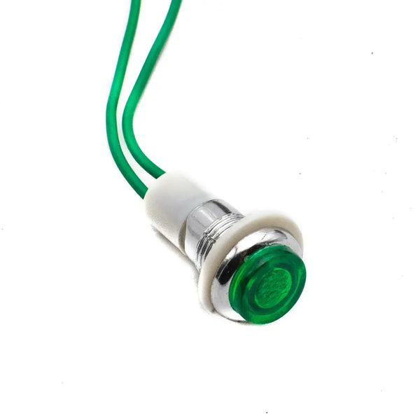 12mm AC Green Indicator Light with Wire Miragegrove