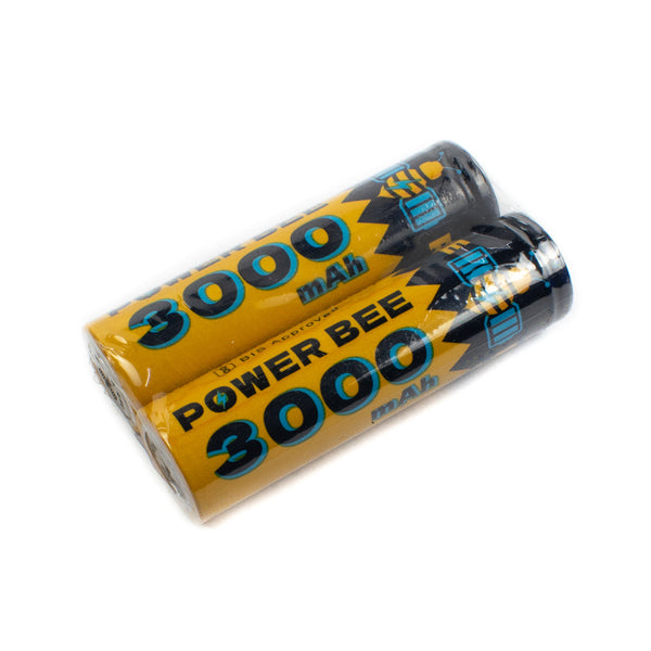 Power Bee 18650 3.7V 3000mAh Lithium-Ion Battery Pair with Tip Top