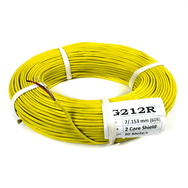 25 AWG Multi Strand 2 Core Round PVC Shielded Cable 7/0.153mm (90 Meter) - MirageGrove