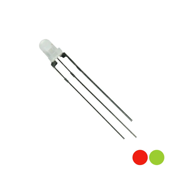 3mm Red / Green Bi-Colour 3 Pin LED (Common Cathode) Miragegrove