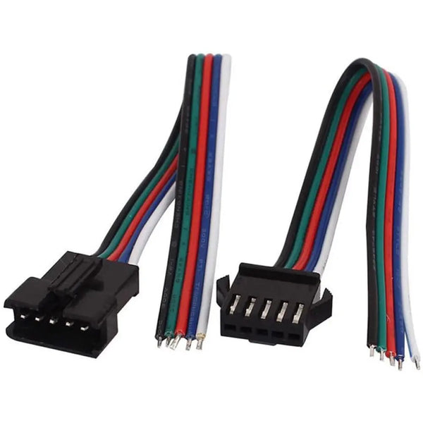 JST SM 5 Pin Plug Male and Female Connector Adapter with 250 mm Electrical Cable Wire for LED Light Miragegrove