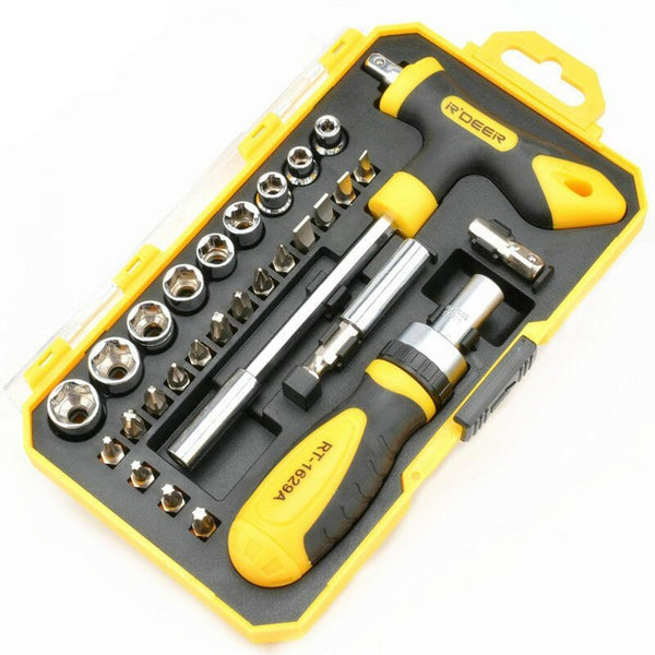 R'DEER (Flying Deer) 29 Pieces Ratchet Screwdriver Bit & T-Handle Tools Set (RT-1629A) - Good Quality