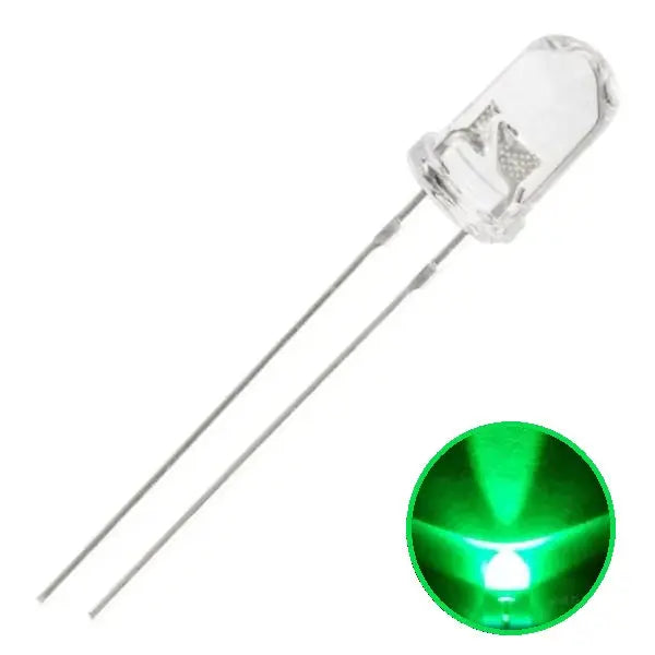 High Intensity 5mm LED Green (Clear Lens) Miragegrove