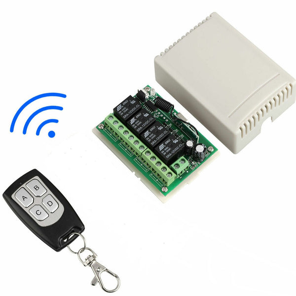 12V 4CH Channel 443MHz Wireless RF Remote Control Relay Switch With Remote - MirageGrove