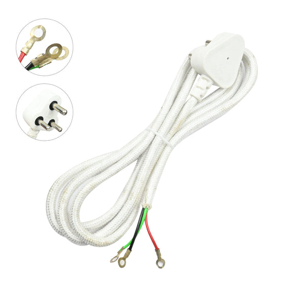 3 Pin 6A 250V Power Plug with Ring Lug Connector Cable (Thread Protected Cable) - MirageGrove