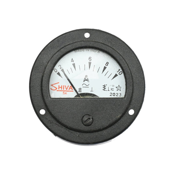 Shiva 0-10A 80mm Round Shape Analog Ammeter - MirageGrove