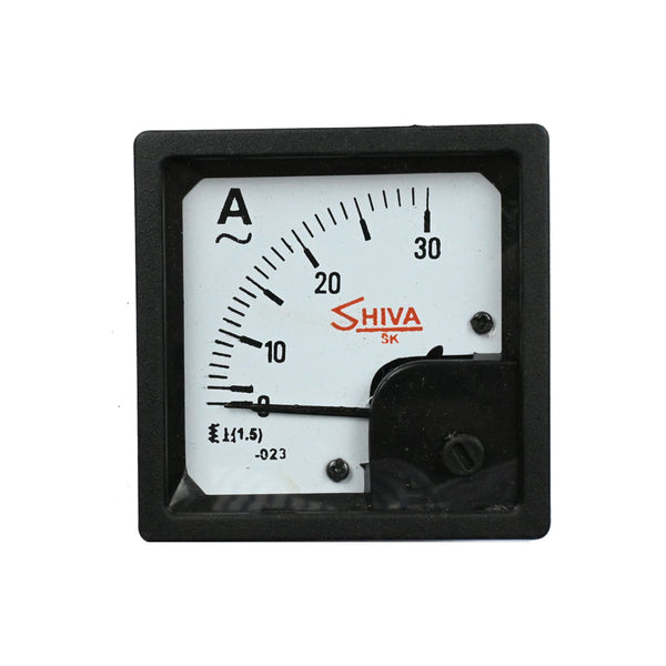 Shiva 0-30A Square Shape Analog Ammeter - MirageGrove