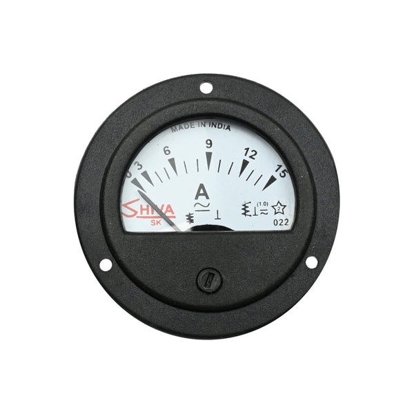 Shiva 0-15A 81x40mm Round Shape Analog Ammeter - MirageGrove