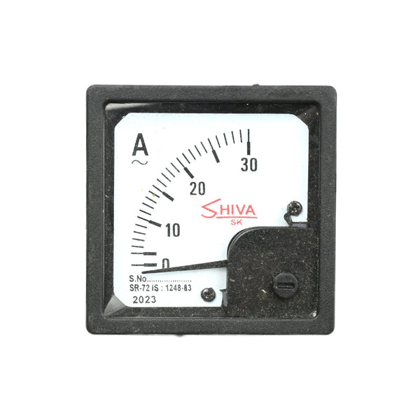 Shiva 0-30A 72x72x53mm Square Shape Analog Ammeter - MirageGrove