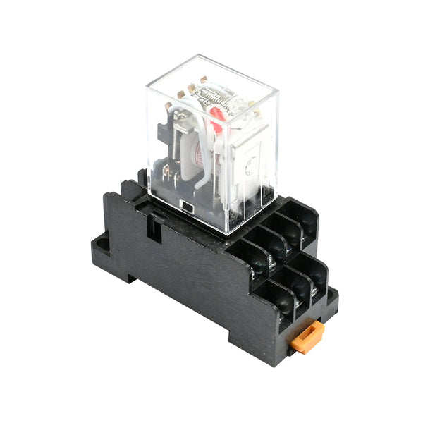 MY4N 220/240V AC Relay with PYF14A Relay Base Socket 14 Pin Din Rail