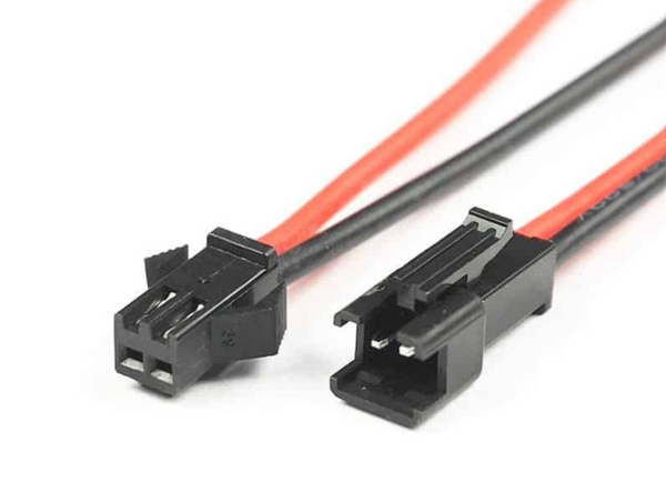 JST SM 2 Pin Plug Male and Female Connector 6 inch Wire (Red Black)