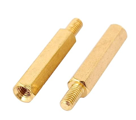 M3 3x25mm Male to Female Brass Hexagonal Standoff Spacers