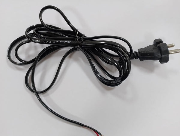 2 Pin AC Power Plug with an Open-ended 23/.0048 Cable (2.5m Cable Length)