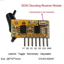 QIACHIP 433MHZ Learning Code EV 1527 Super heterodyne Decode RF Wireless Receiver Module Miragegrove